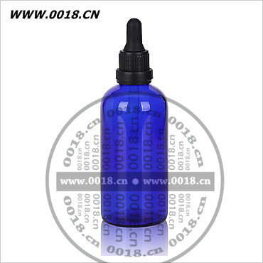 100ml藍(lán)色模制滴管精油瓶配大頭防盜滴管蓋